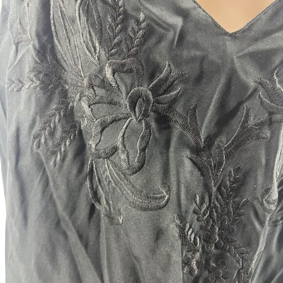 Vintage Victorias Secret Gold Label Pure Silk Black Lingerie Slip Dress Medium - Picture 2 of 6